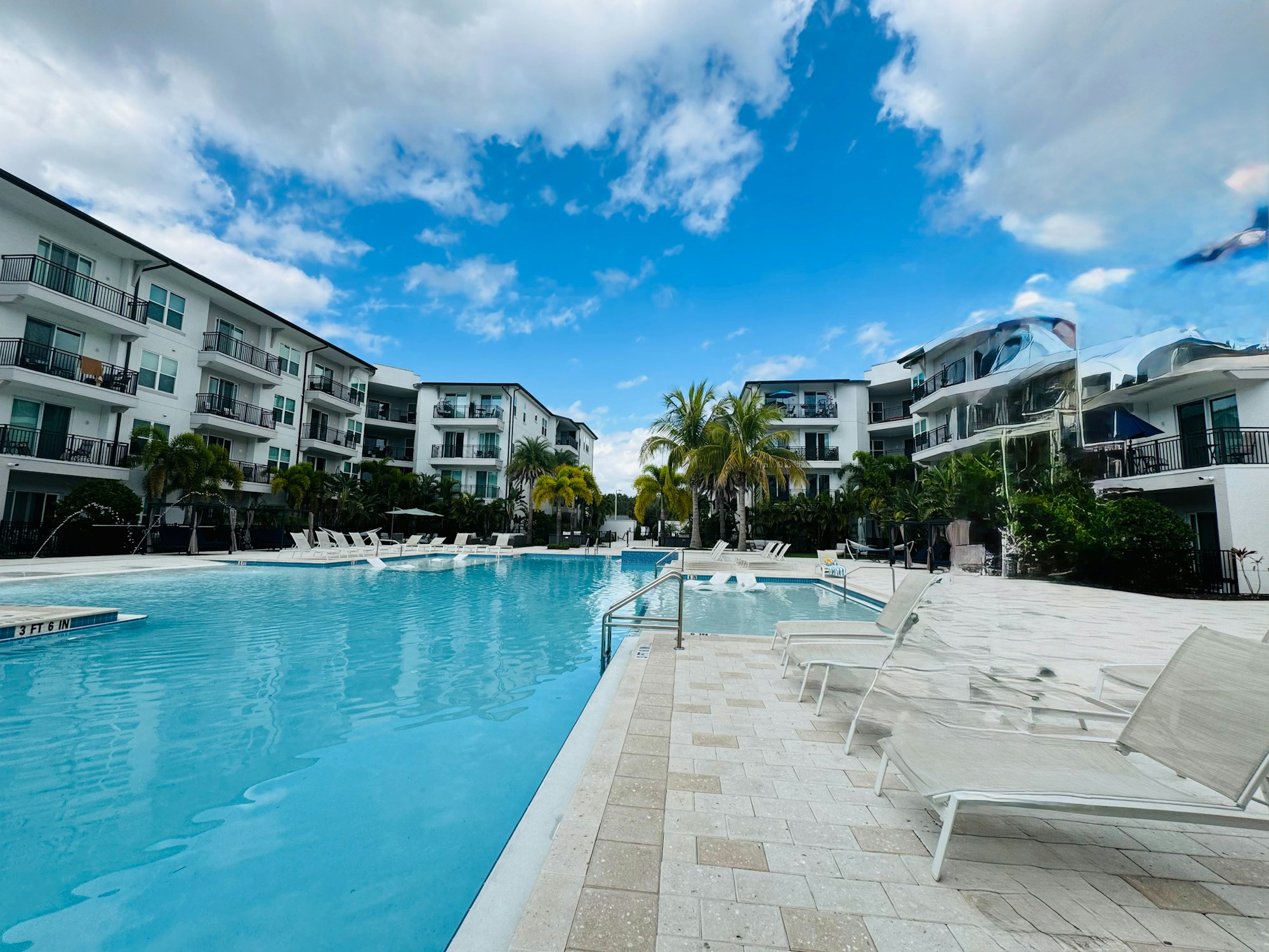 Residential community with landscaped grounds